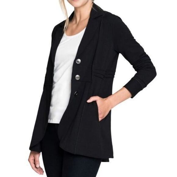 Nick+Zoe Tree Button Seamed Riding Jacket Size X Small Black New - Picture 14 of 16